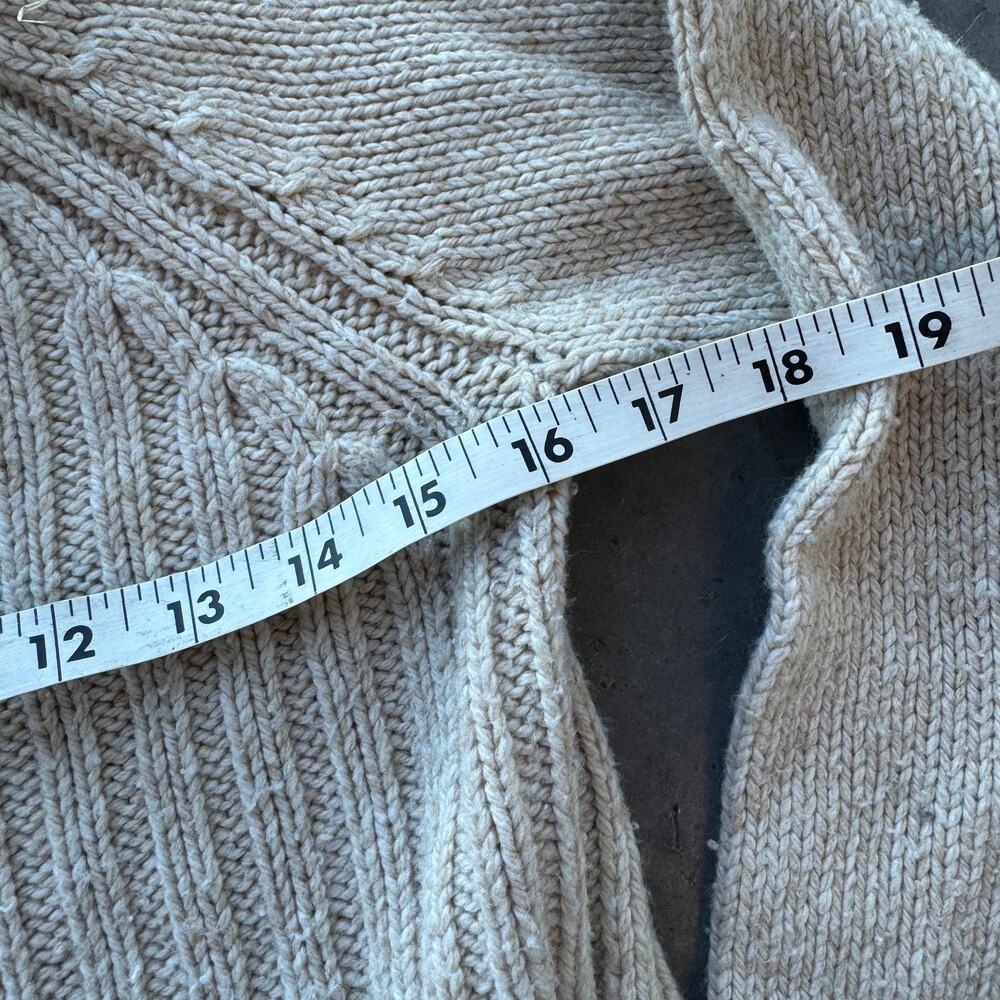 Vintage Y2K Beige Knit Collared Button Up Longsleeve Sweater Essential Medium - Picture 3 of 4